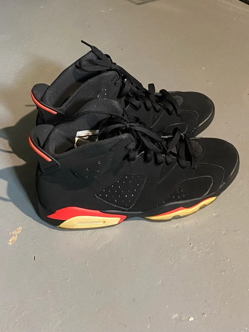 Jordan Men's Black Sneakers with Red and Cream Accents